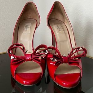 Valentino Red Rockstud D’Orsay Pumps